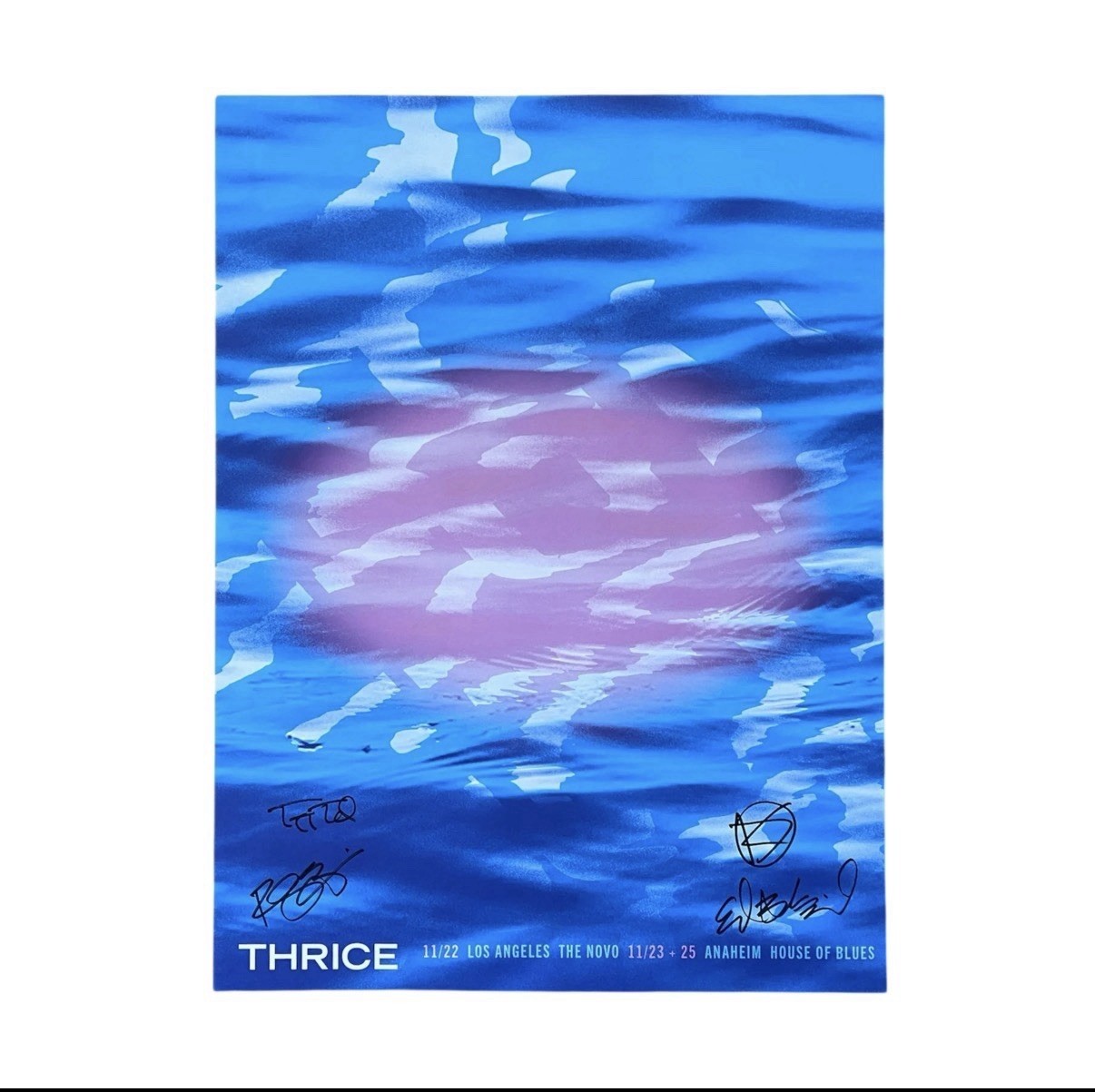 THRICE The Novo 11/22 House of Blues 11/23 11/25 Autographed Poster IN HAND HTF