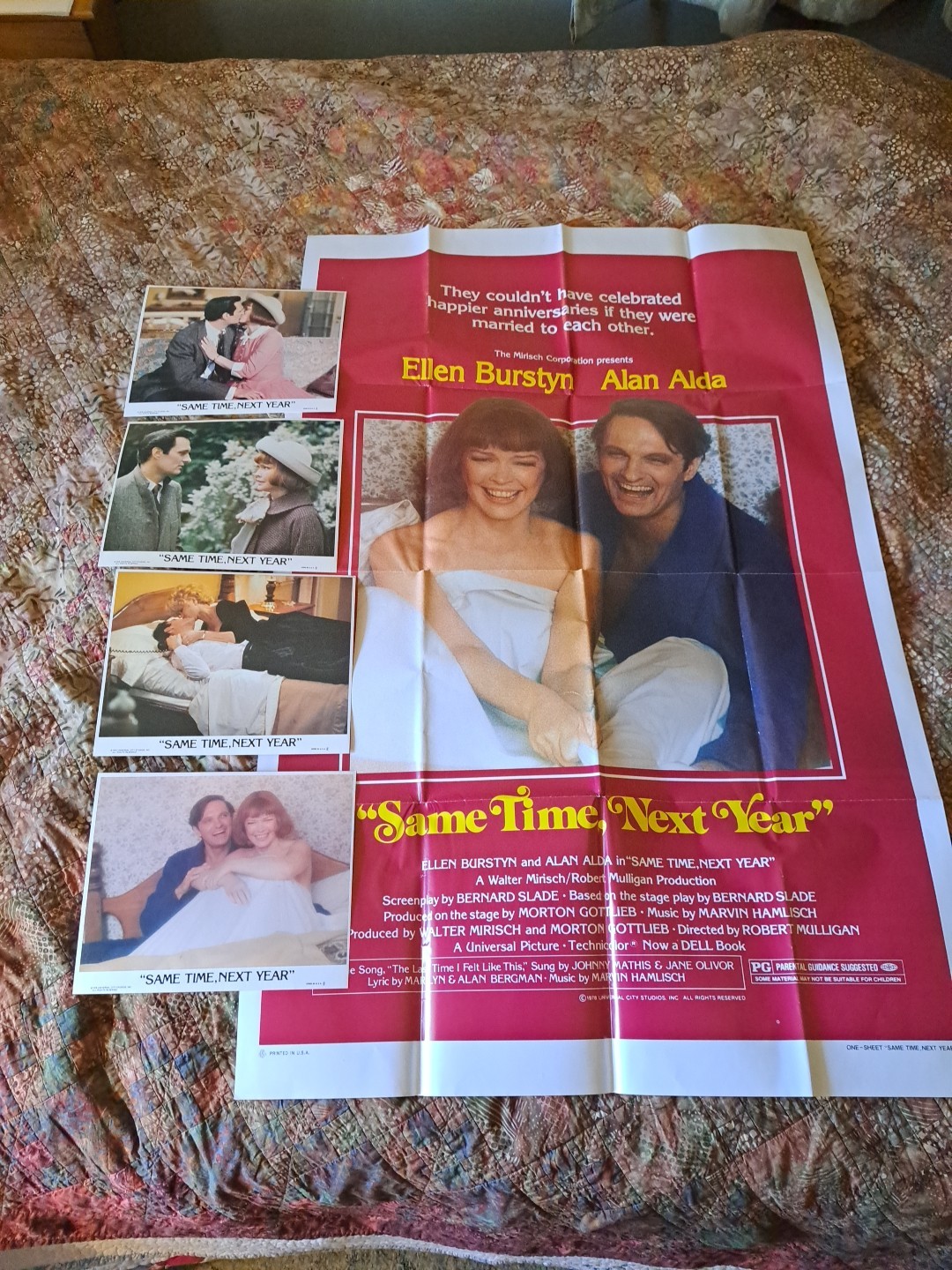 SAME TIME NEXT YEAR Movie POSTER 26.5×40 Alan Alda ORIGINALPoster & 4 Cards