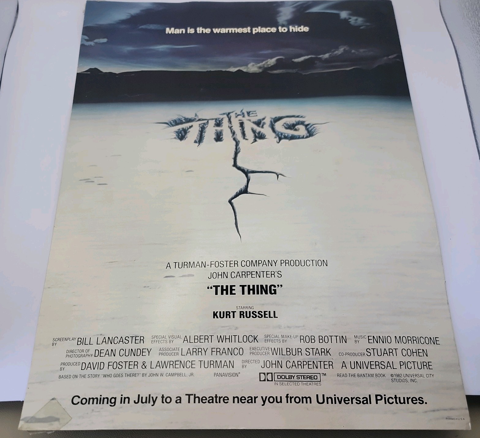 Carpenter’s THE THING 1982 ORIGINAL ADVANCE 11×15 4-page CARD STOCK PROMO FLYER!