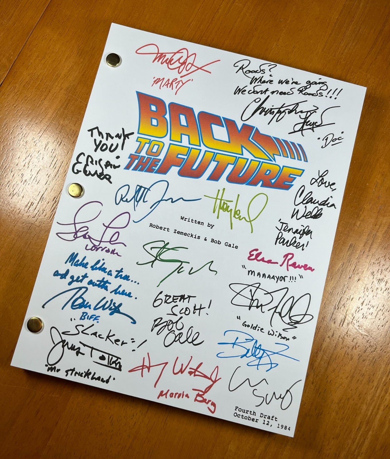 Back to the Future Trilogy Scripts Signed – Autograph Reprints- Marty McFly
