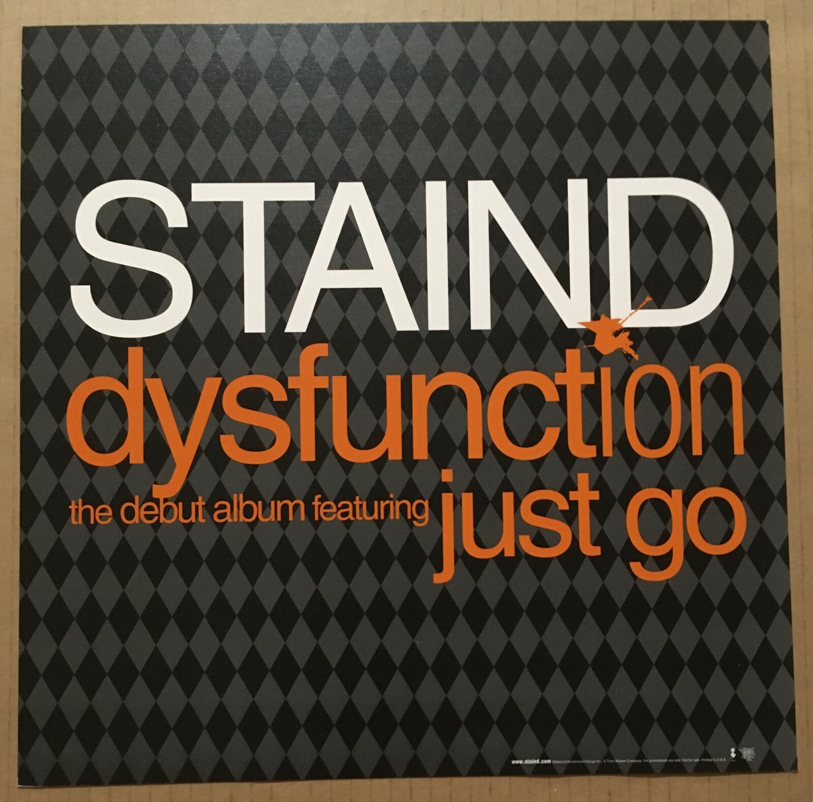 Aaron Lewis STAIND Rare 1999 DOUBLE SIDED PROMO POSTER FLAT for Dysfunction CD