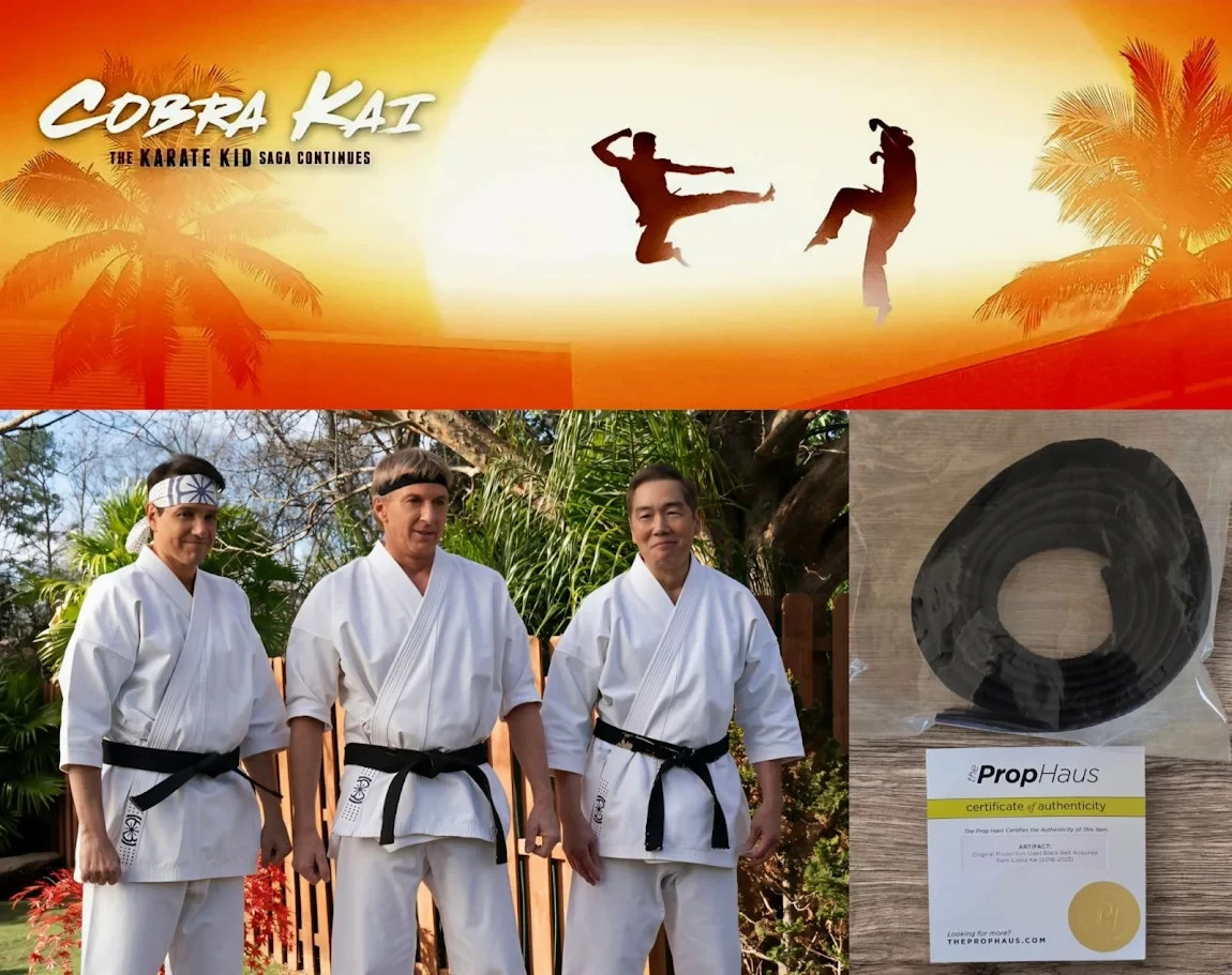 COBRA KAI: Screen Used Size 4 Karate Black Belt w/COA
