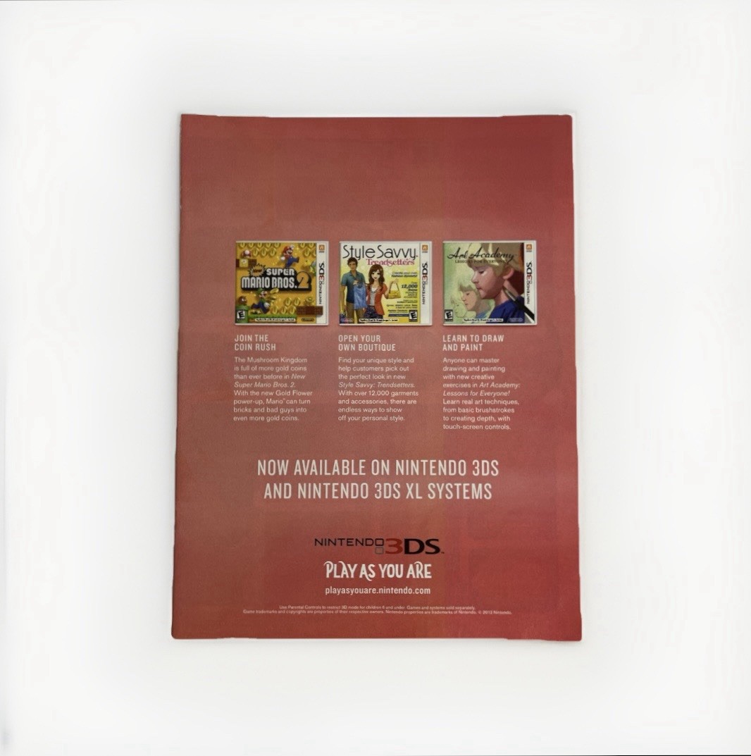 Nintendo 3DS XL Games Magazine Advert “Play As You Are” Promo Ad Poster Mario