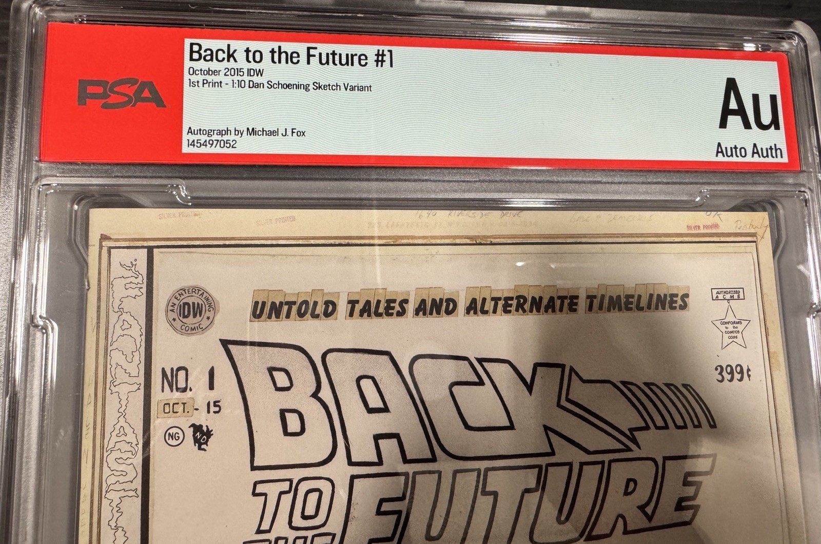 IDW Back to the Future #1 Variant Michael J Fox Signed PSA Authentic Comic