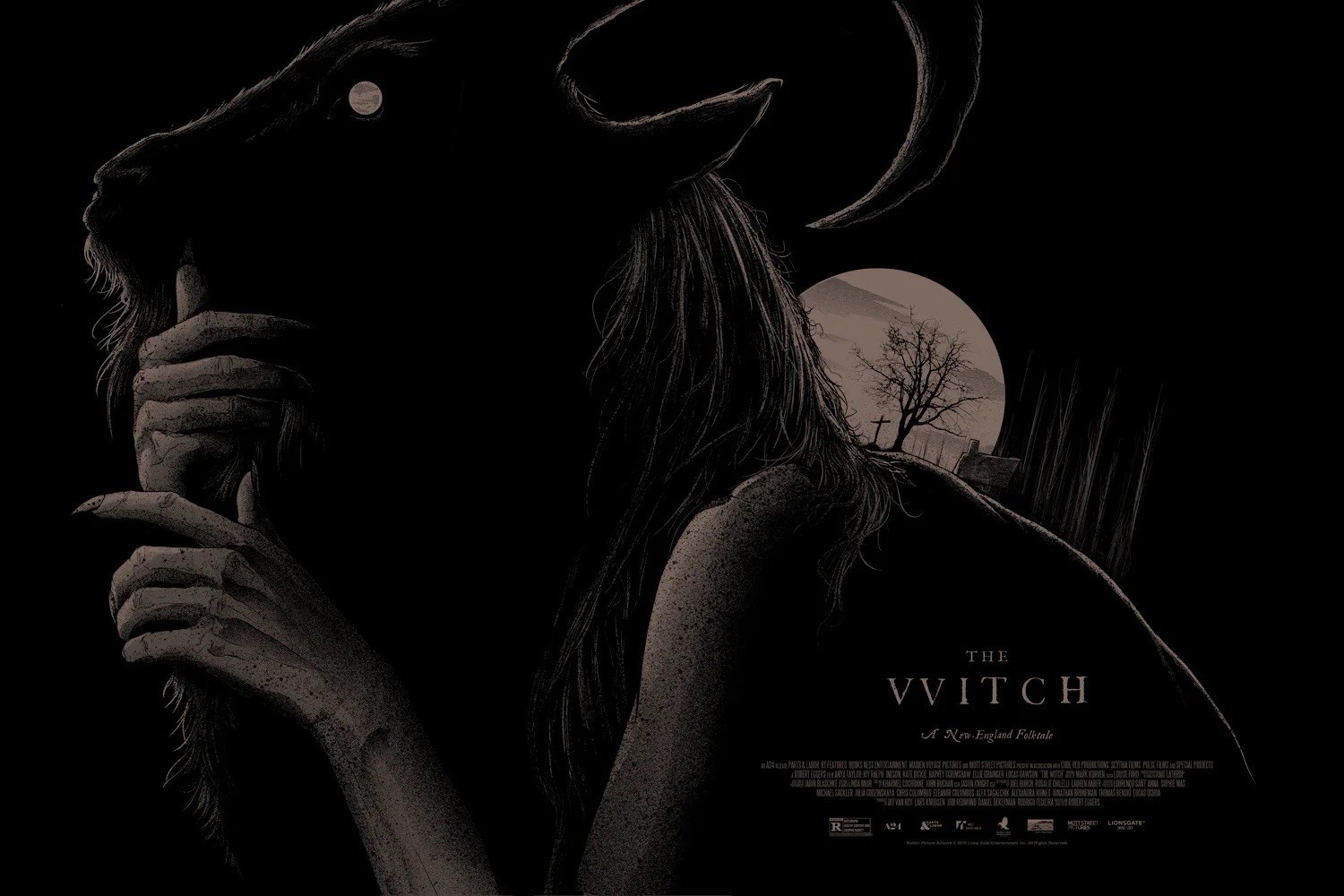 The vvitch Screen Print Poster Matt Ryan Tobin 24×36 Mondo witch horror