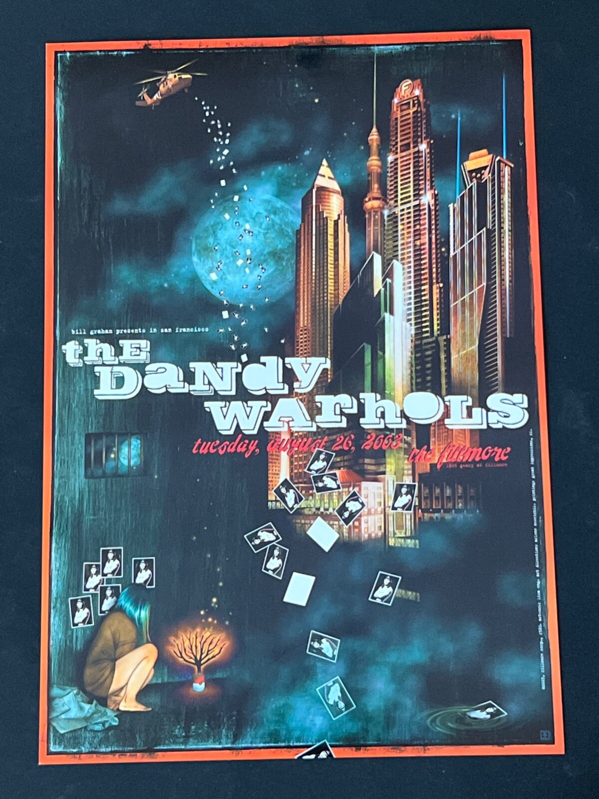 The Dandy Warhols Original Concert Poster 2003 Dark City Tree of Life Fillmore