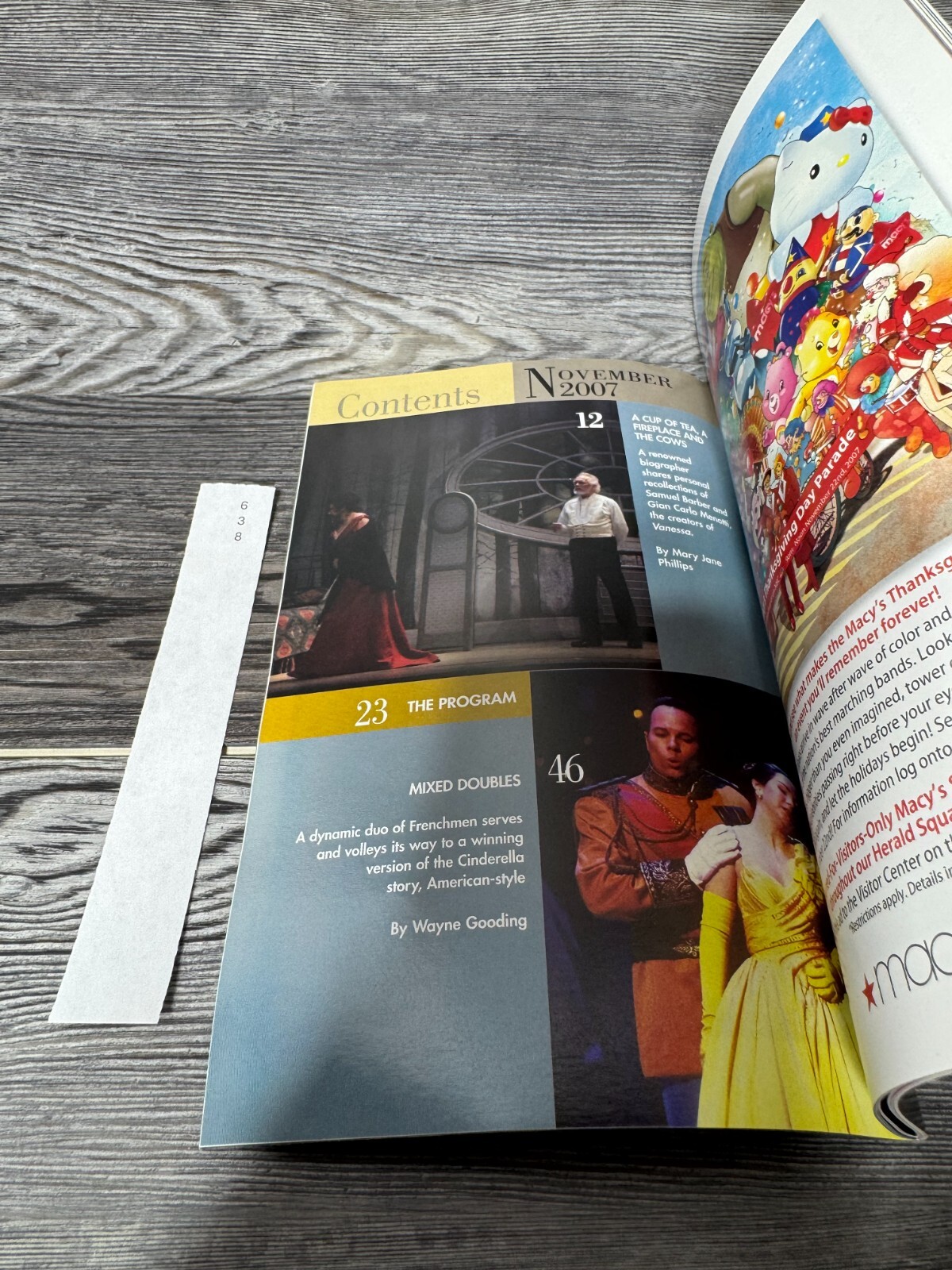 CENDRILLON, PLAYBILL, NEW YORK CITY OPERA, NOVEMBER 2007