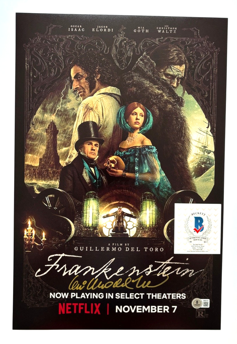 GUILLERMO DEL TORO SIGNED FRANKENSTEIN 12X18 MOVIE POSTER PHOTO DIRECTOR BAS