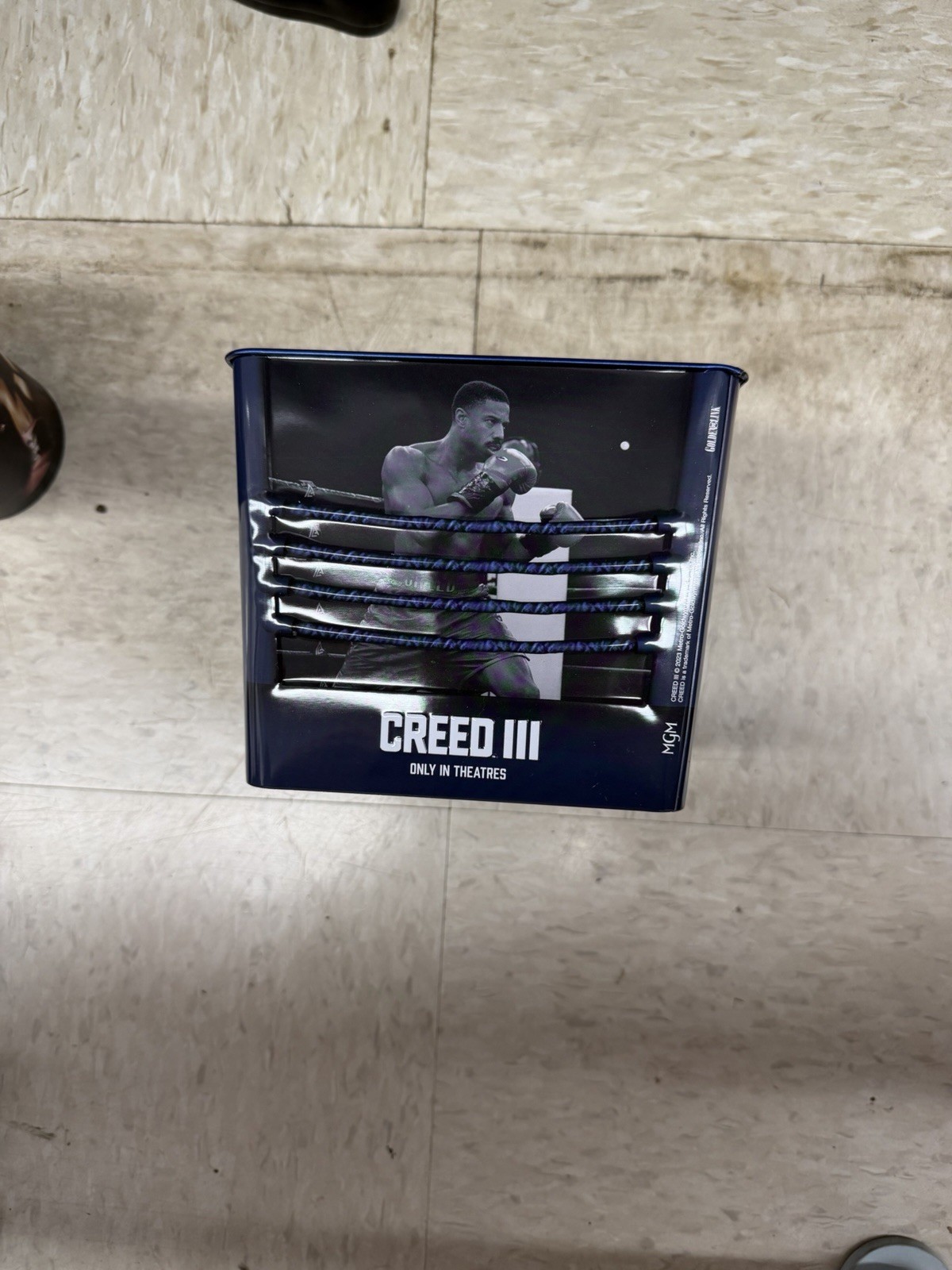 Creed lll Tin Popcorn Bucket and 44oz plastic Drink Cup Exclusive Collectible