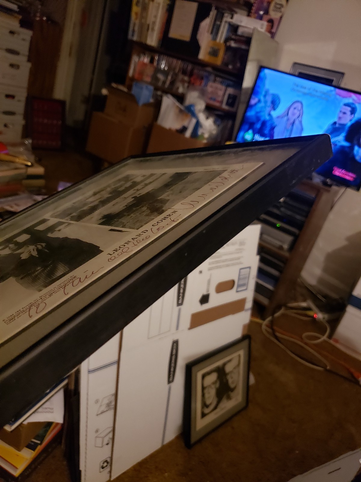Signed Leonard Cohen 8X10 Professionally Framed And Matted Photo In Person