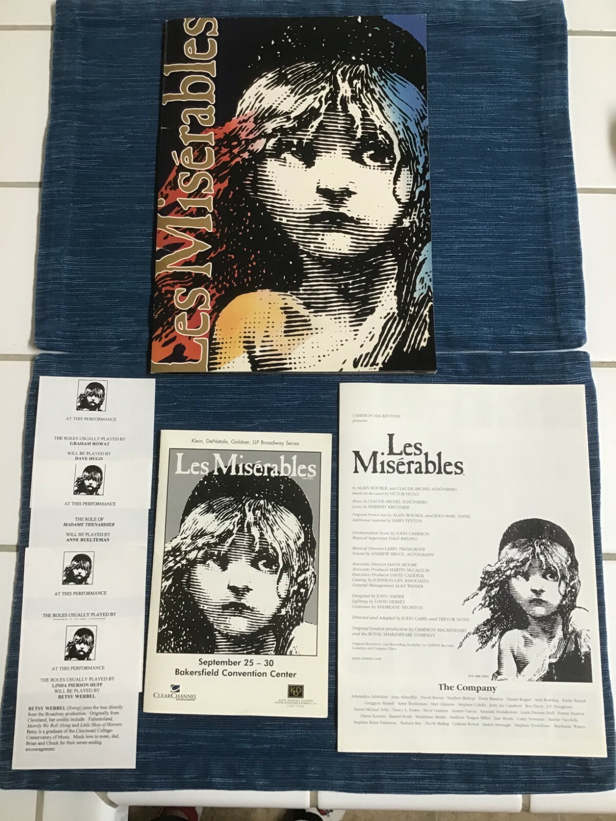 677A~ Vintage Lot Les Miserables Souvenir Brochure Program Bakersfield CA.