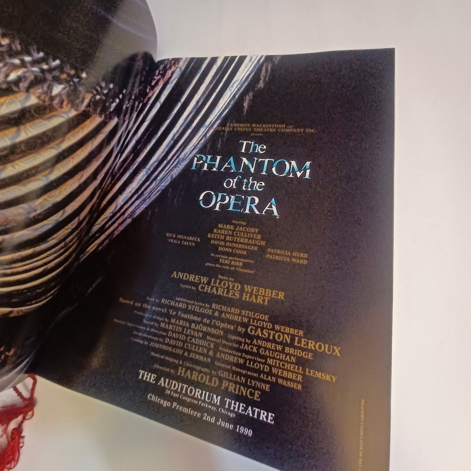 THE PHANTOM OF THE OPERA Souvenir Program Auditorium Theatre Chicago + Libretto