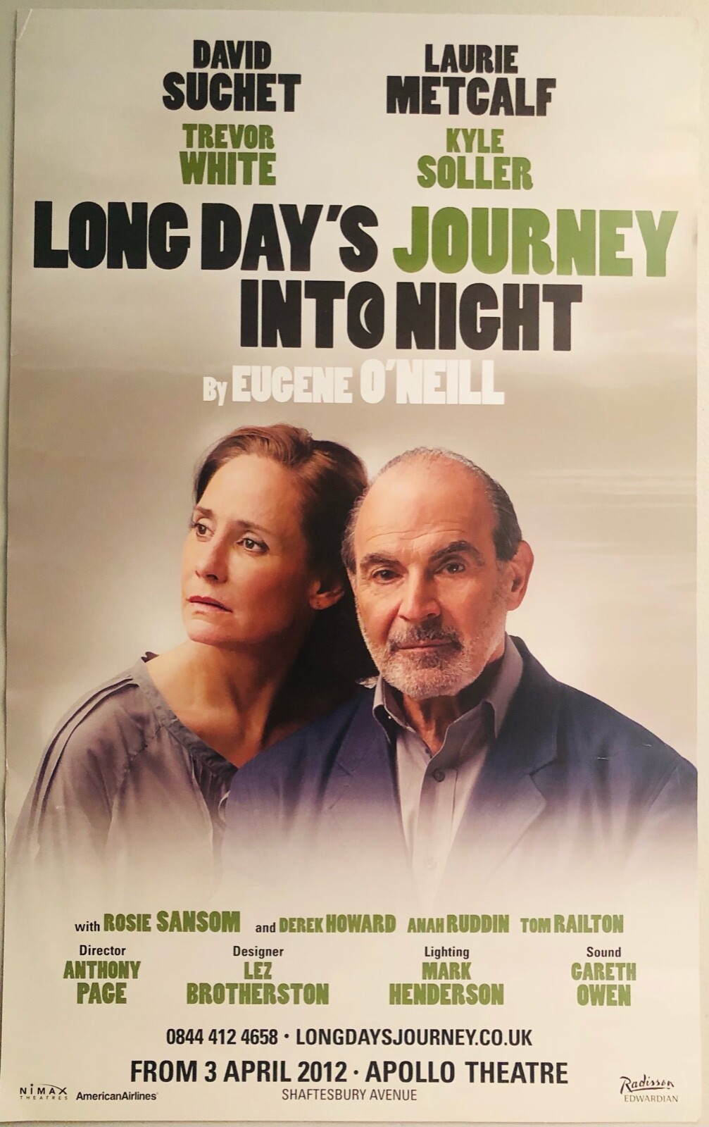 Long Day’s Journey into Night – London West End Window Card / Poster – 2012
