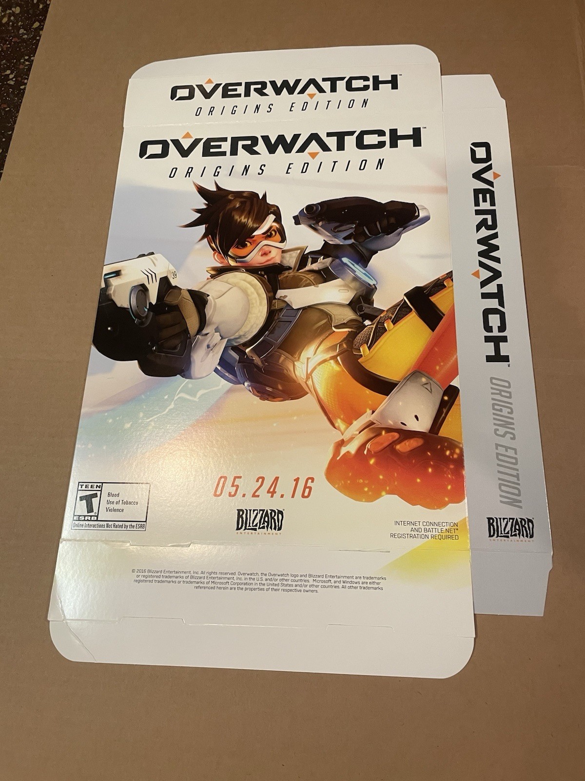 Overwatch Tracer Promotional Display Standee + Game Art Promo Box