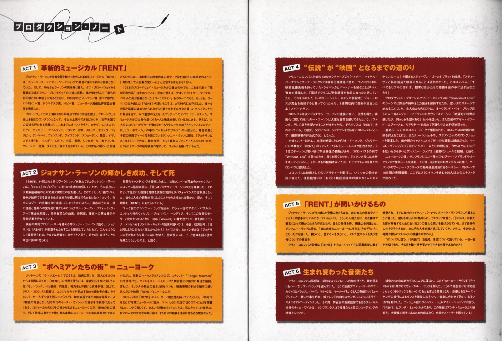 Anthony Rapp “RENT” Idina Menzel / Adam Pascal 2006 Japan Movie Souvenir Program