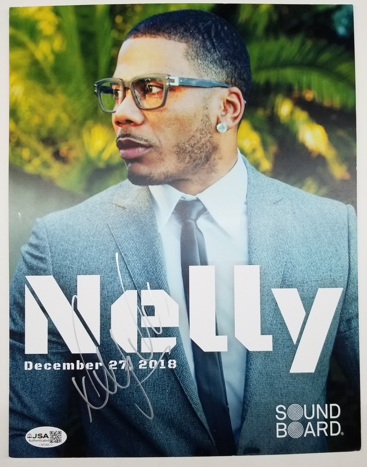 Nelly rapper REAL hand SIGNED 2018 Concert Show Promo Photo JSA COA Autographed
