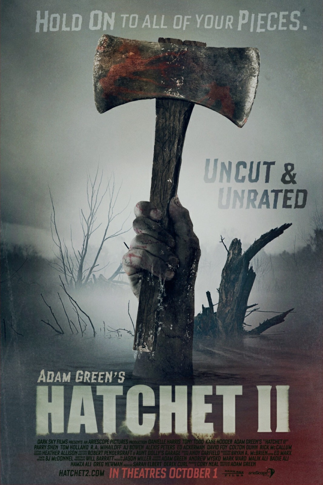 Hatchet II movie poster Adam Green, Horror, Hatchet poster, Kane Hodder