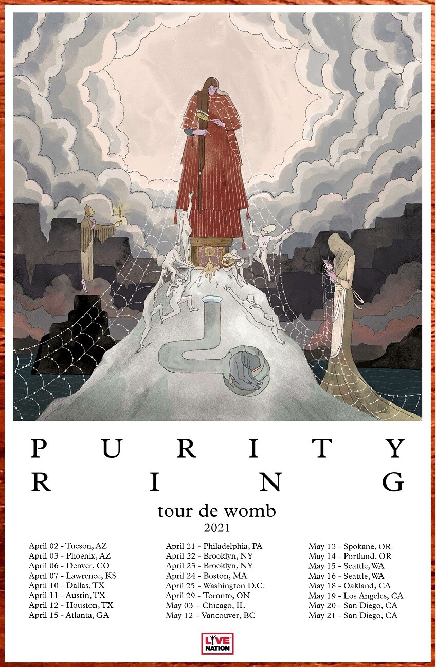 PURITY RING Tour de Womb 2021 Ltd Ed RARE Poster +BONUS Indie Pop Rock Poster!