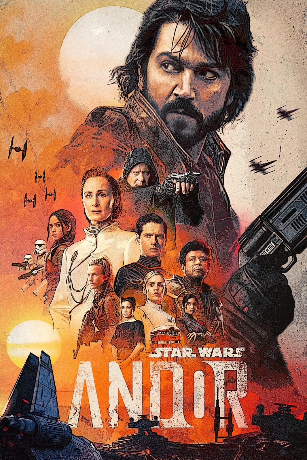 2022 Star Wars Andor Movie Poster 11X17 Cassian Andor Diego Luna Mon Mothma 🍿