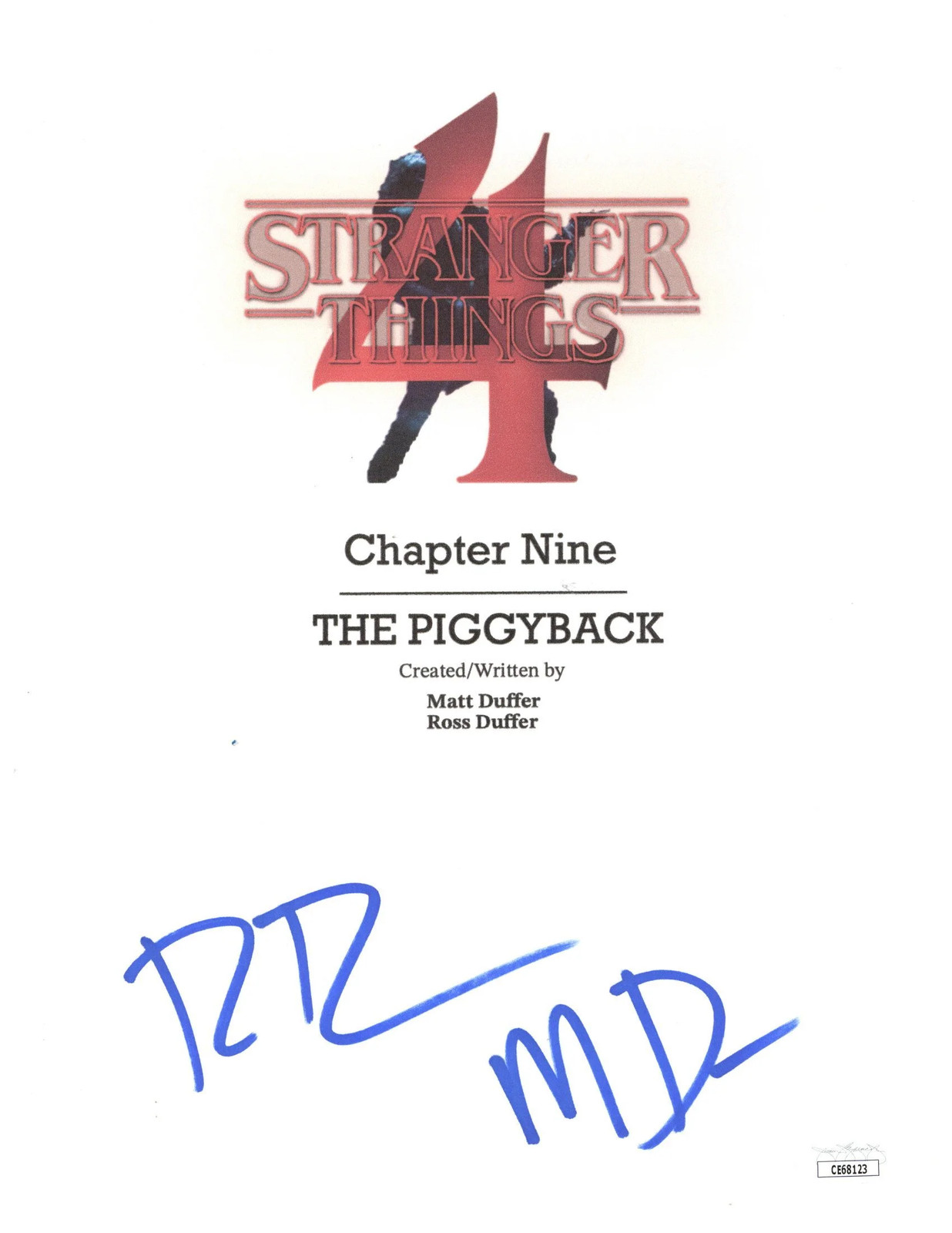 The Duffer Brothers Signed Script Cover Stranger Things Autographed JSA COA 2