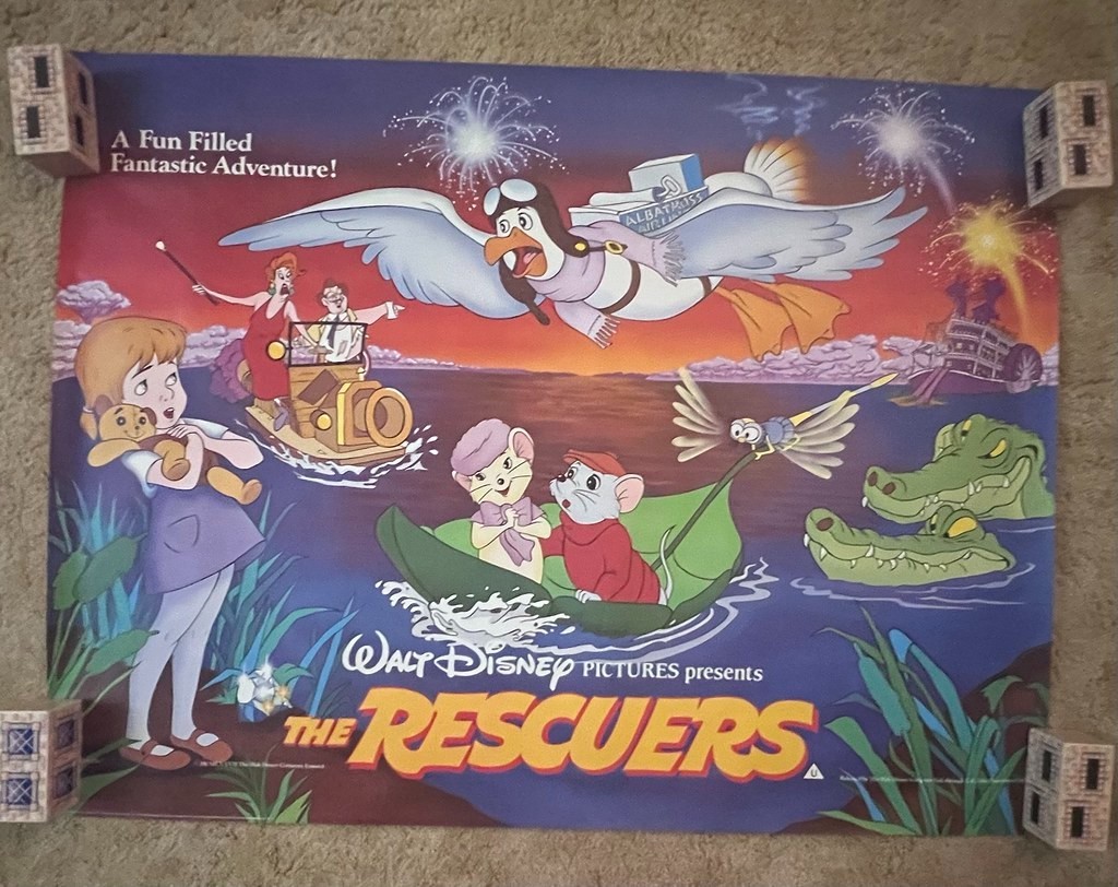 The Rescuers 1977 Movie Poster 30×40 Disney Animation Newhart Gabor Rolled