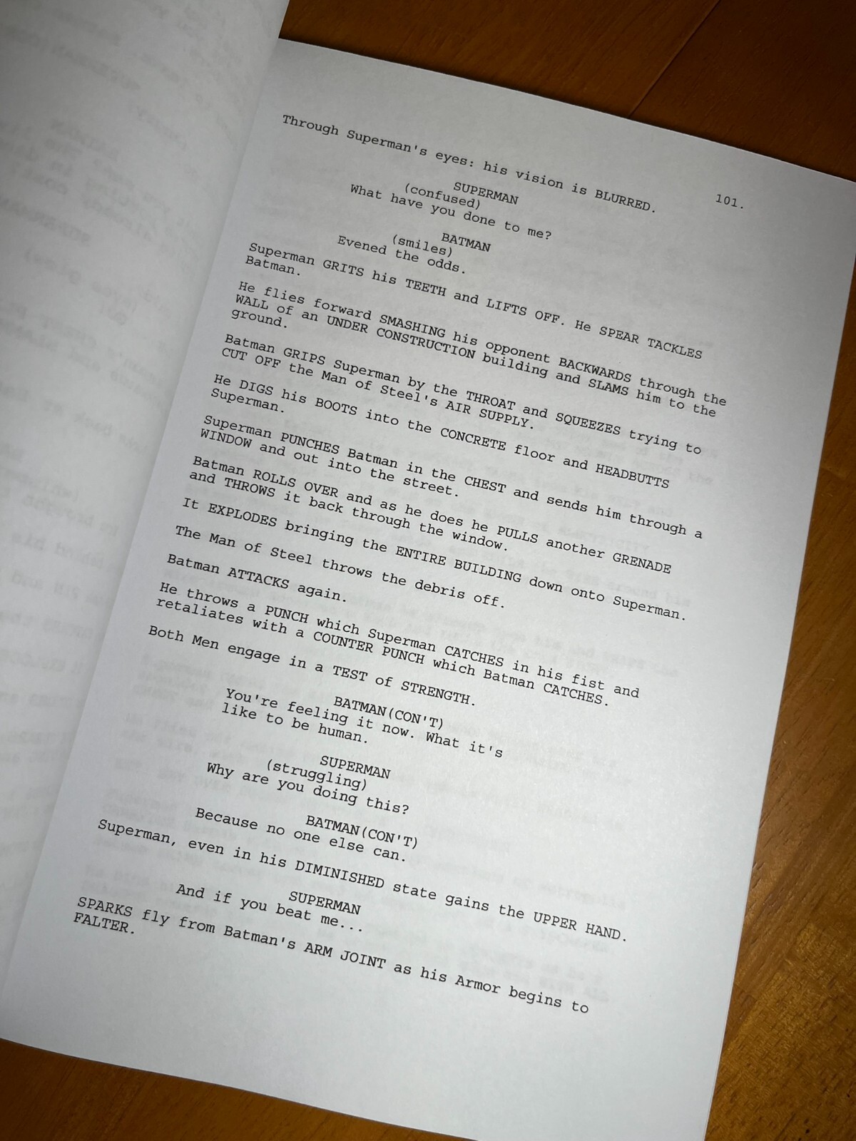 Batman v Superman Script Signed- Autograph Reprints- 151 Pages