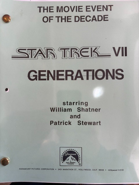 STAR TREK VII GENERATIONS Screenplay Script Copy 1994 Shatner/Stewart