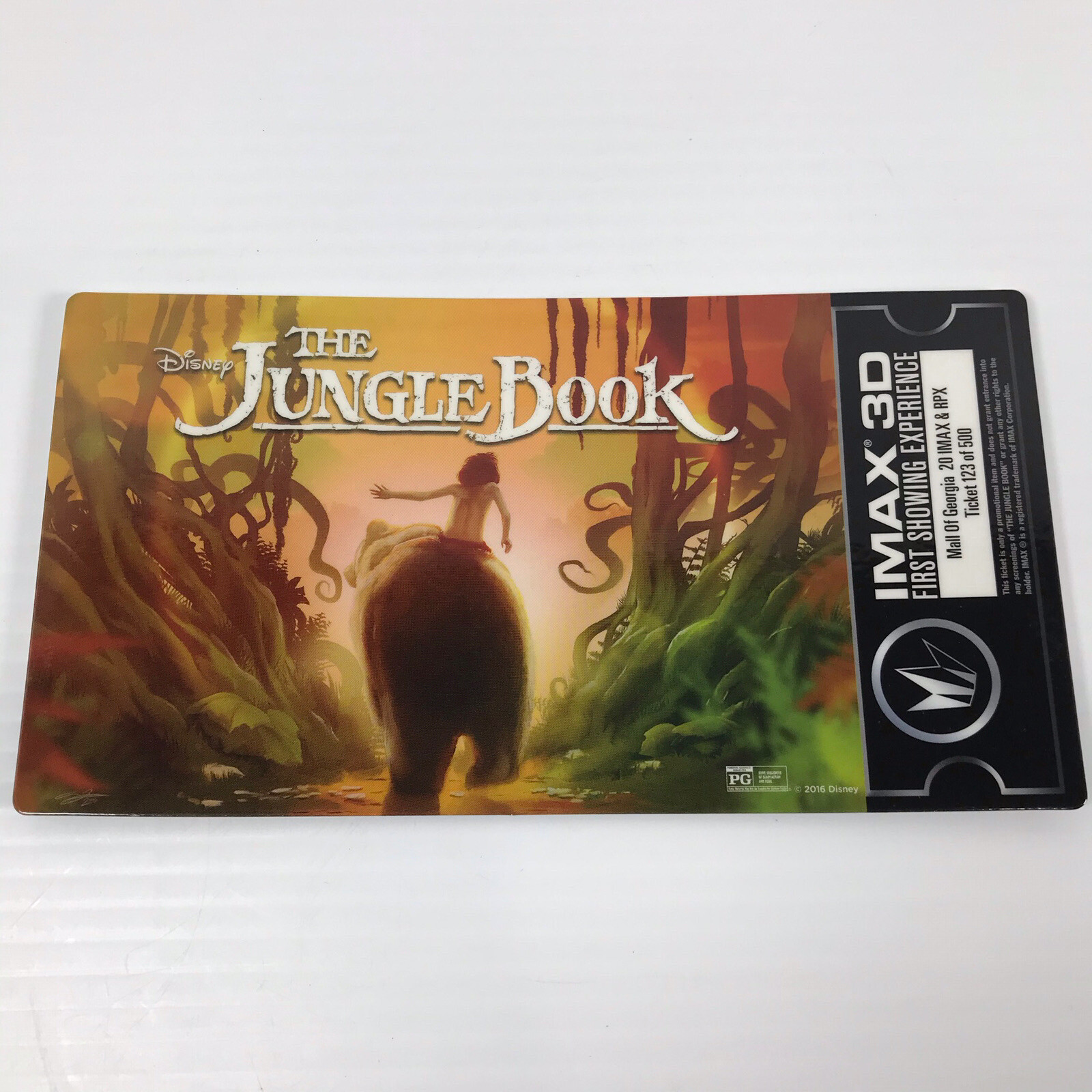 Disney The Jungle Book Movie Theater Collector Ticket LE500