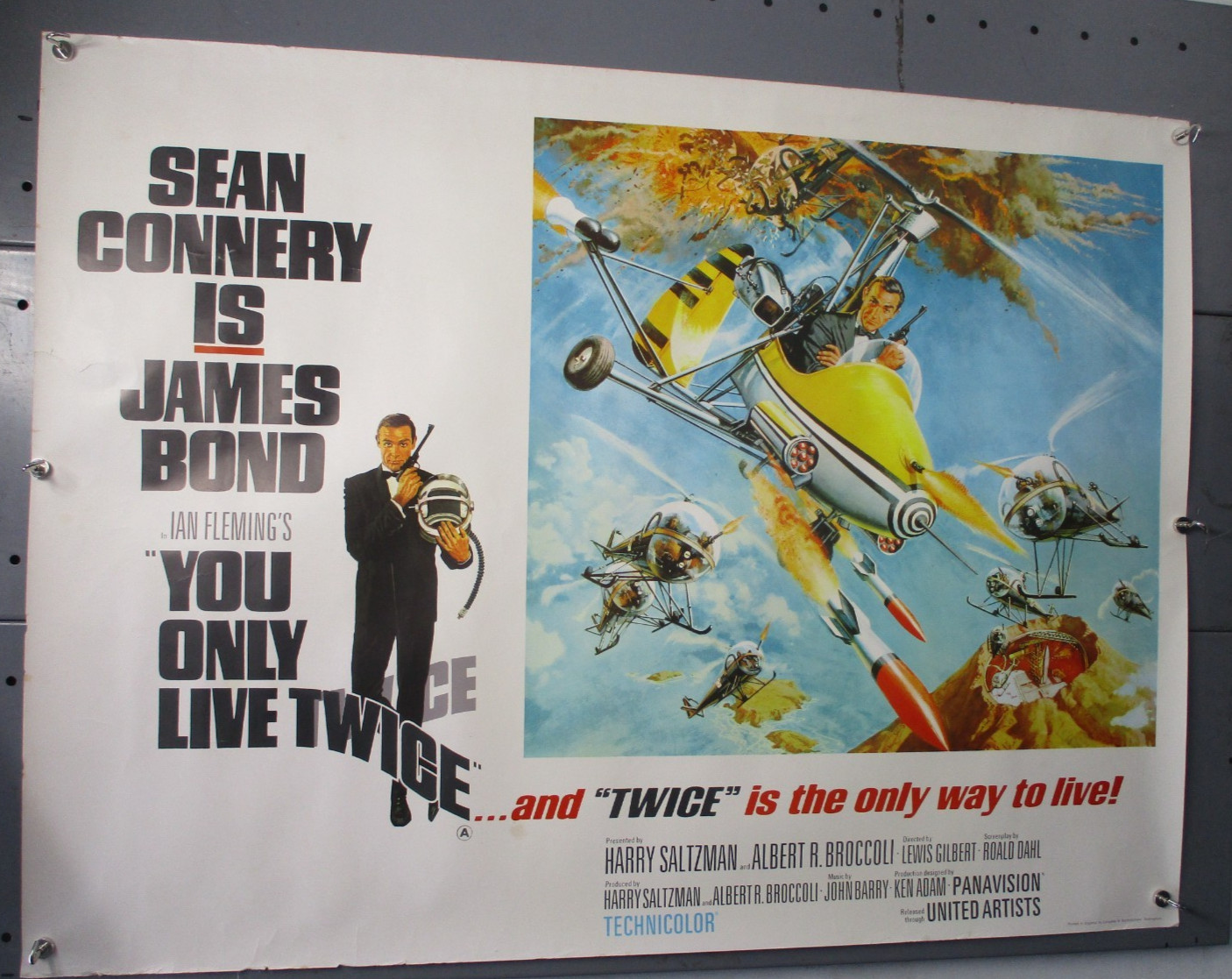 1967 YOU ONLY LIVE TWICE James Bond BRITISH QUAD POSTER B Rolled 30″x40″ CM5495