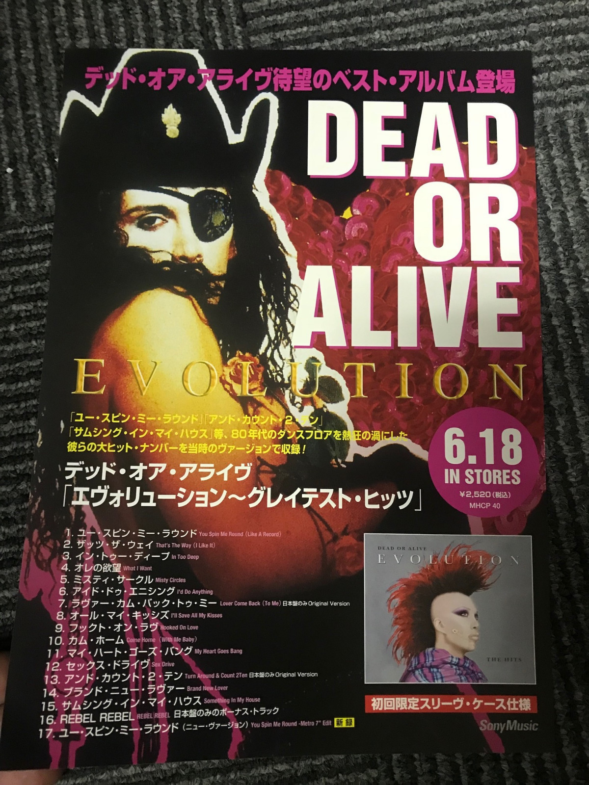 DEAD or ALIVE Japan 2003 MINT EVOLUTION mini-poster Pete Burns Youthquake RARE!