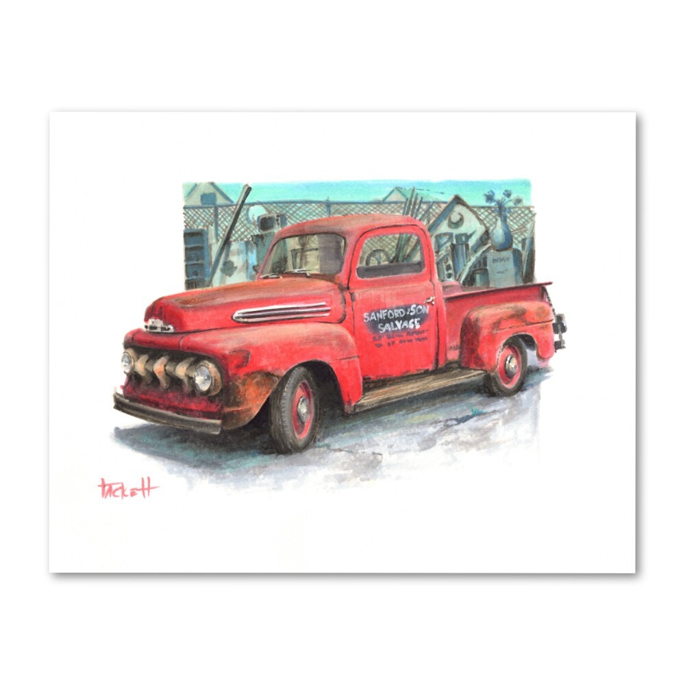 Signed SANFORD & SON Ford Truck Poster Print Wall Art 11×14 Unframed