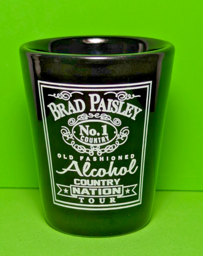 Rare Brad Paisley “No 1 Country” Shot Glass Collectible (Country Nation Tour)