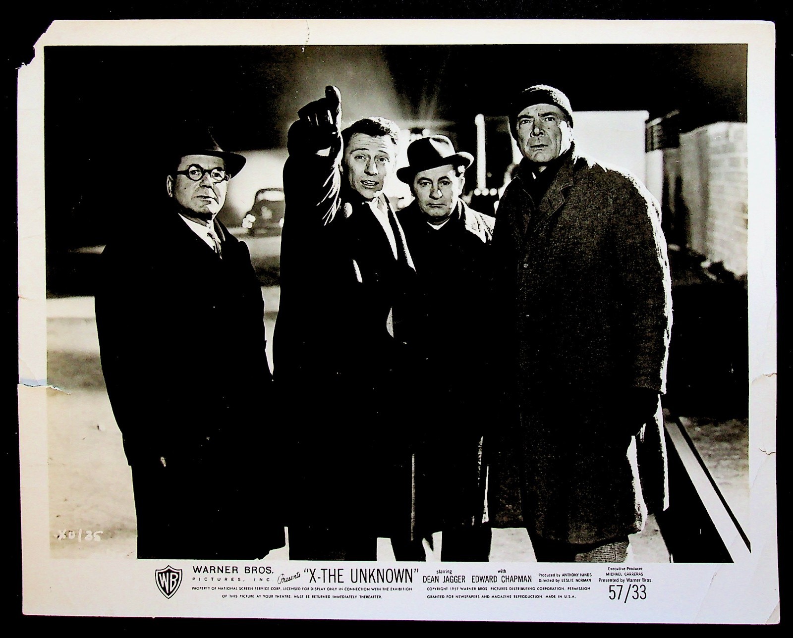X the Unknown 1956 Original Movie Still Sci-Fi Dean Jagger Investigation Scene