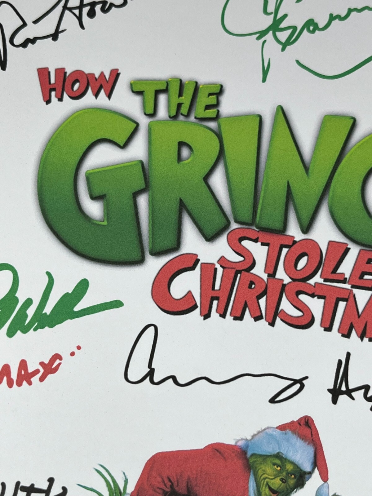 How The Grinch Stole Christmas Script Signed- Autograph Reprints- Jim Carrey