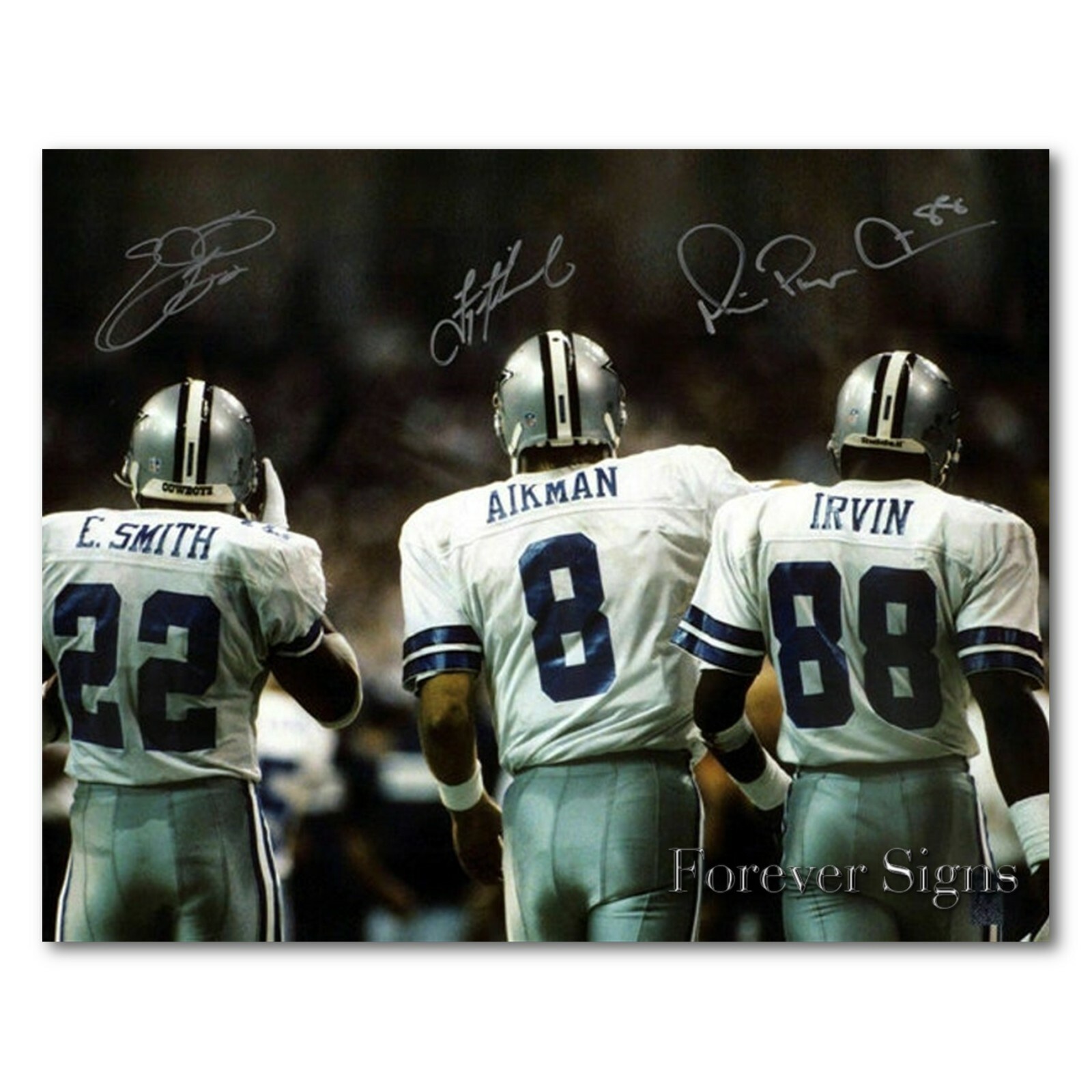 Emmitt Smith,Troy Aikman,Michael Irvin, Dallas Cowboys,Signed 8×10 REPRINT