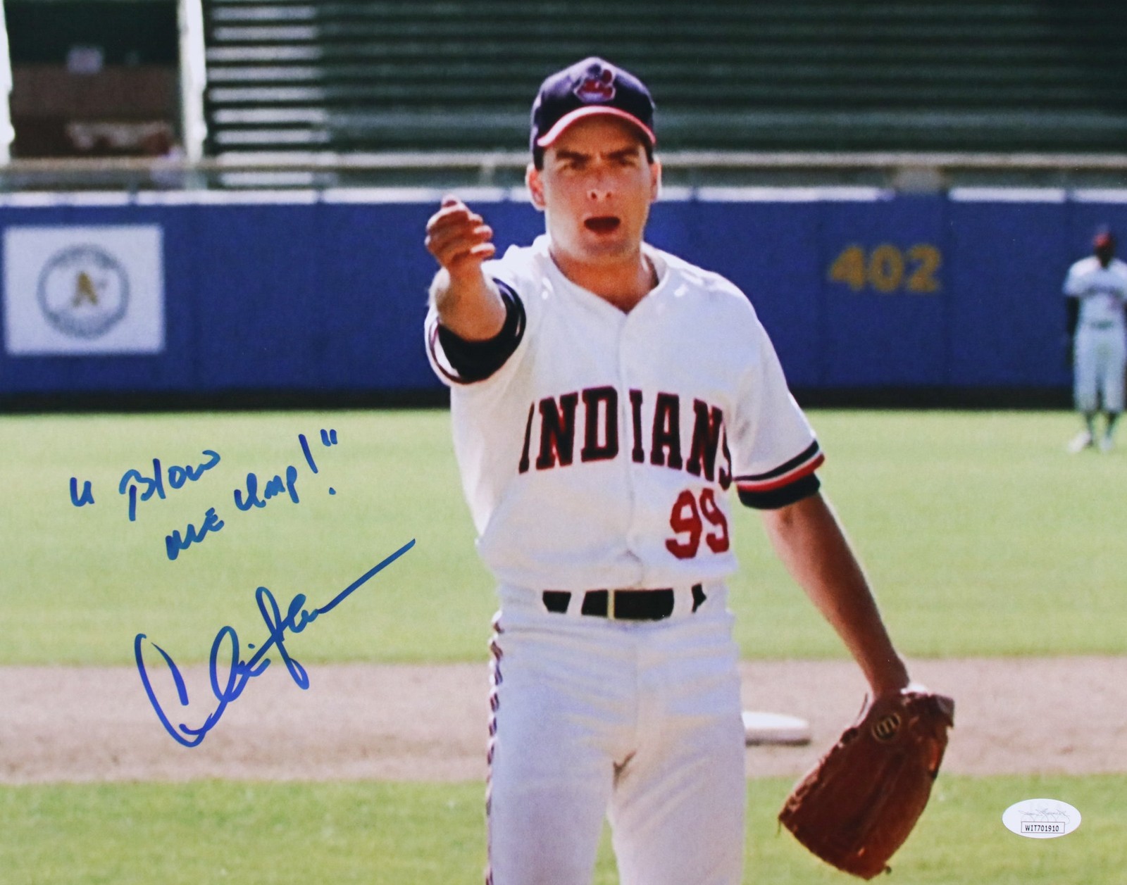 Charlie Sheen Signed 12×18 Photo “Blow me Ump!” JSA COA Private Signing