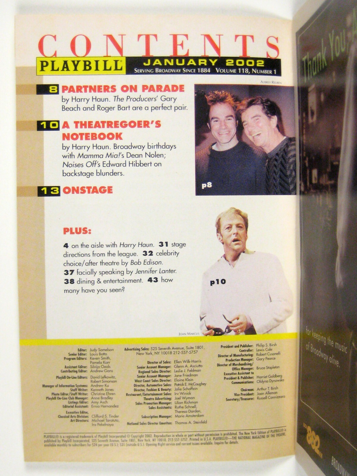 Syringa Tree Playbill January 2002 Kate Blumberg Pamela Gien Playhouse 91