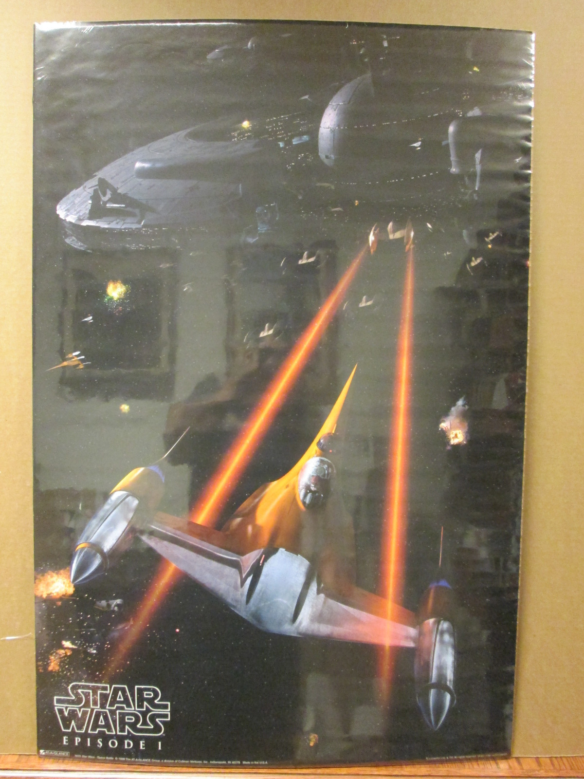 Vintage Star Wars Episode l Space battle Poster 1999 6562