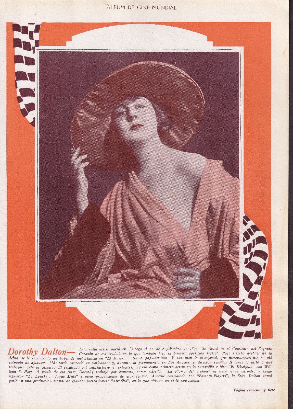 2-sided 1920’s Ad for silent film actors Dorothy Dalton & Norma Talmadge