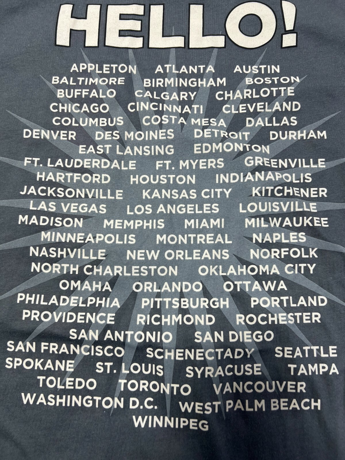 the BOOK OF MORMON !! Hello Tour t-shirt TEE BROADWAY MUSICAL OFFICIAL MERCHANDI
