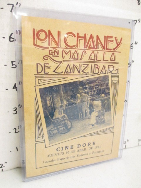 LON CHANEY 1920s movie herald (1 item) WEST OF ZANZIBAR foreign 1931 S America