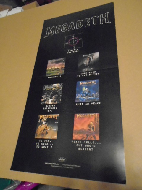 RARE PROMO Megadeth 2 LP FLAT POSTER Risk metallica thrash Marty Friedman 1999