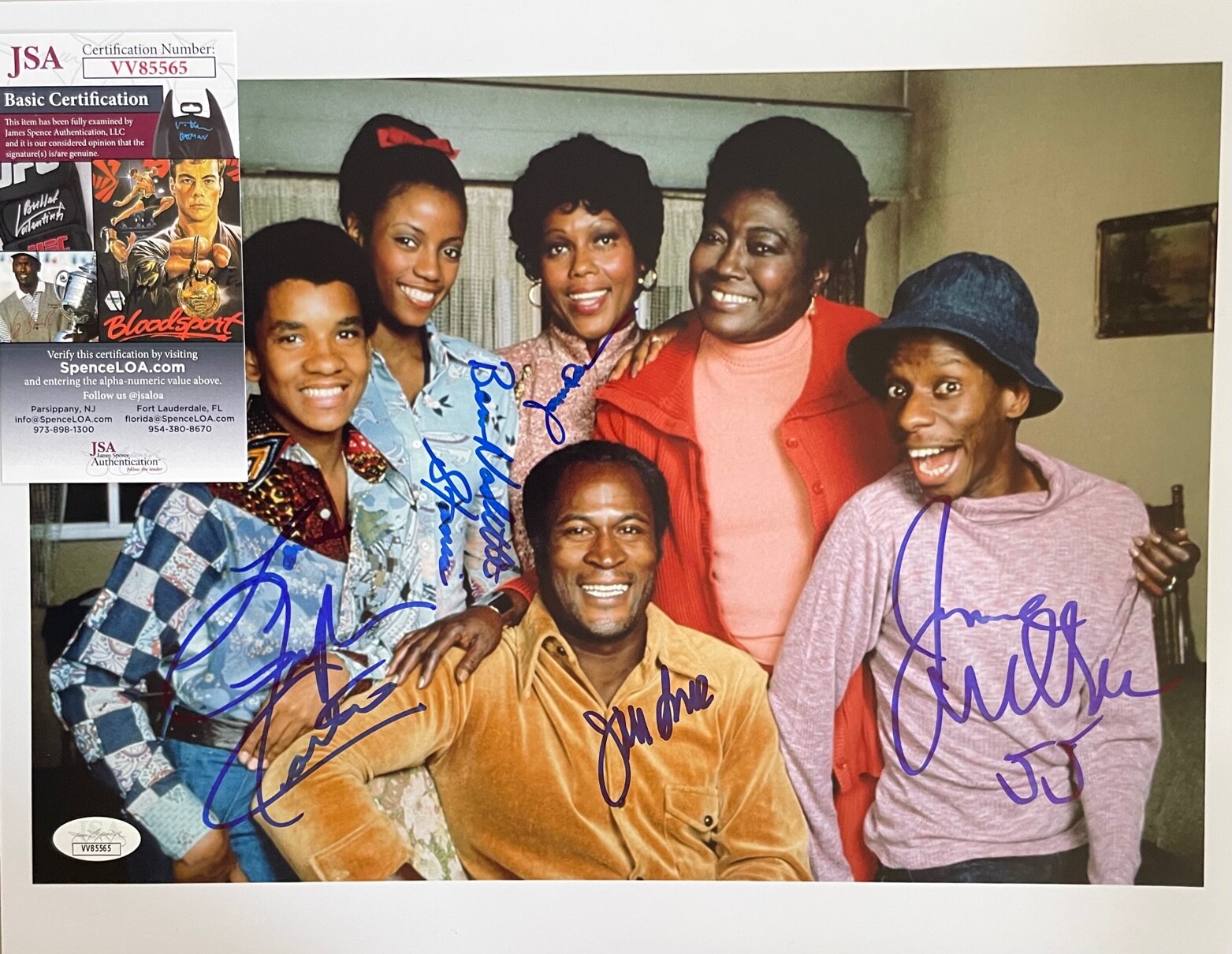 Good Times Signed by cast of 5 Jimmie Walker, John Amos + photo 11×14 w/JSA