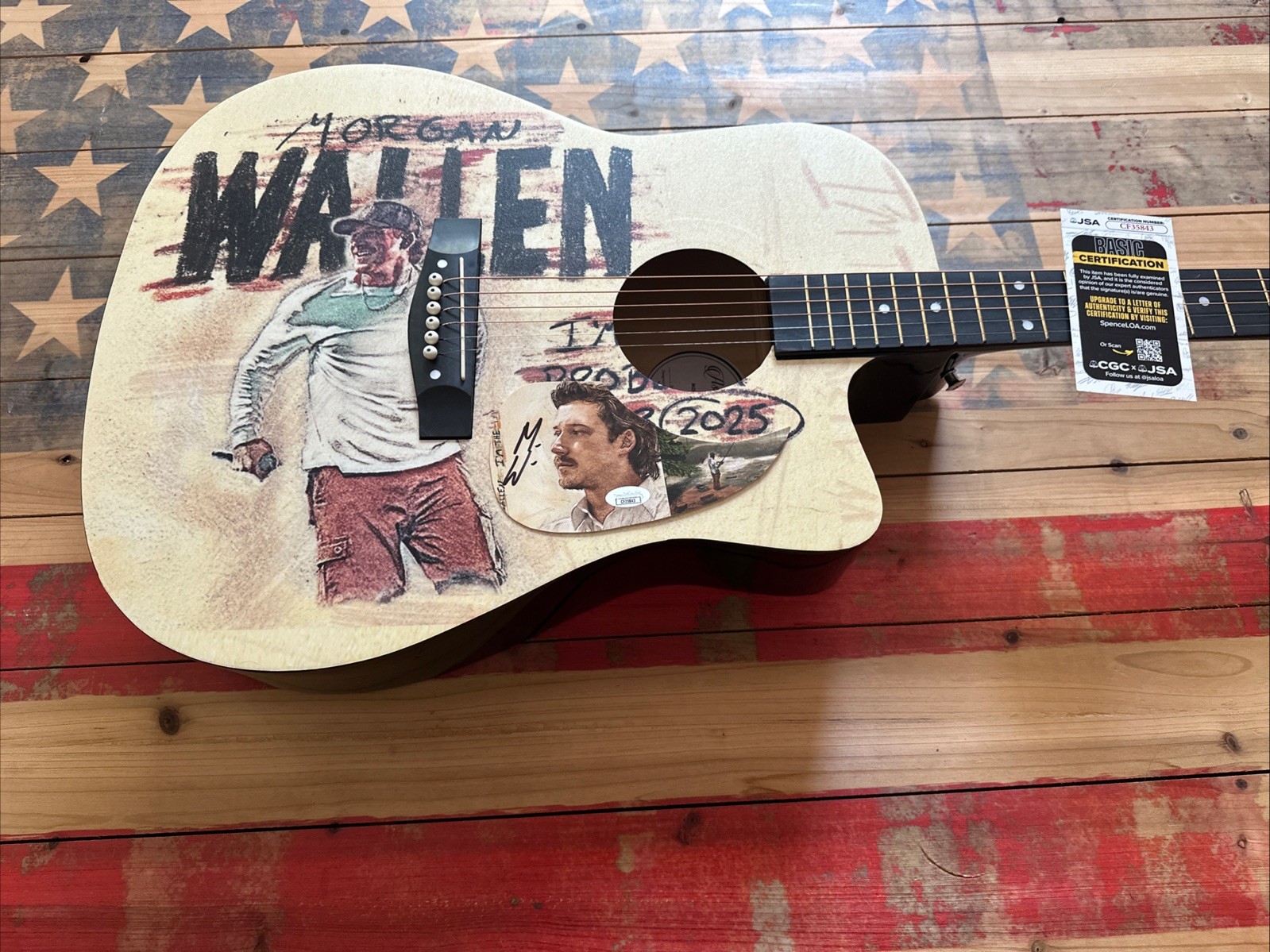 🚨RARE Morgan Wallen CUSTOM SIGNED Guitar I’M THE PROBLEM TOUR WALLEN JSA CERT