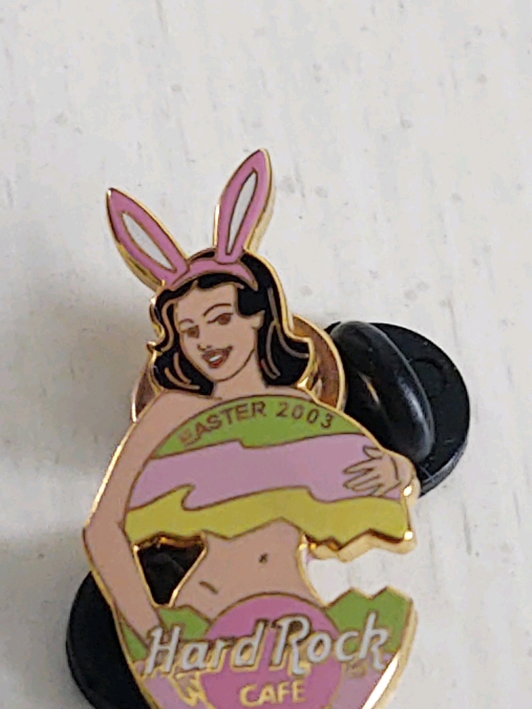 Hard Rock Cafe Osaka Japan Covered Sexy Girl Easter Egg Bunny LE300 Pin
