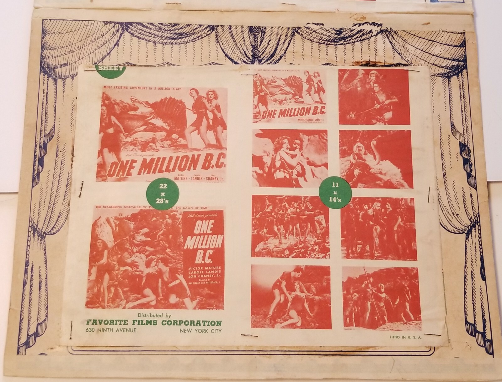 ONE MILLION B.C. 1940 Original Movie Memorabilia Lobby Card Press Book