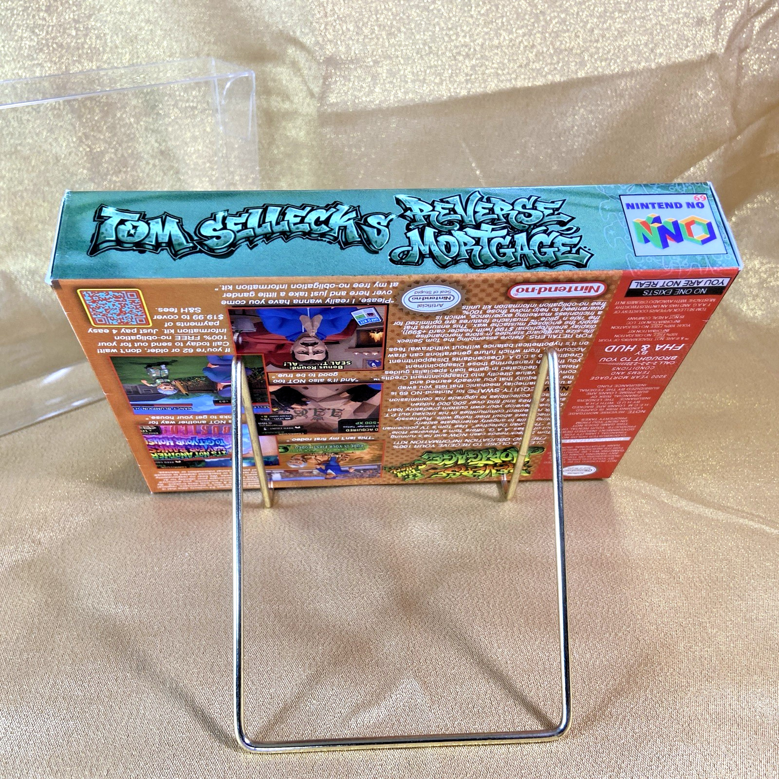 Tom Selleck Reverse Mortgage GOLD w/ contract Nintendo 64 style collectible