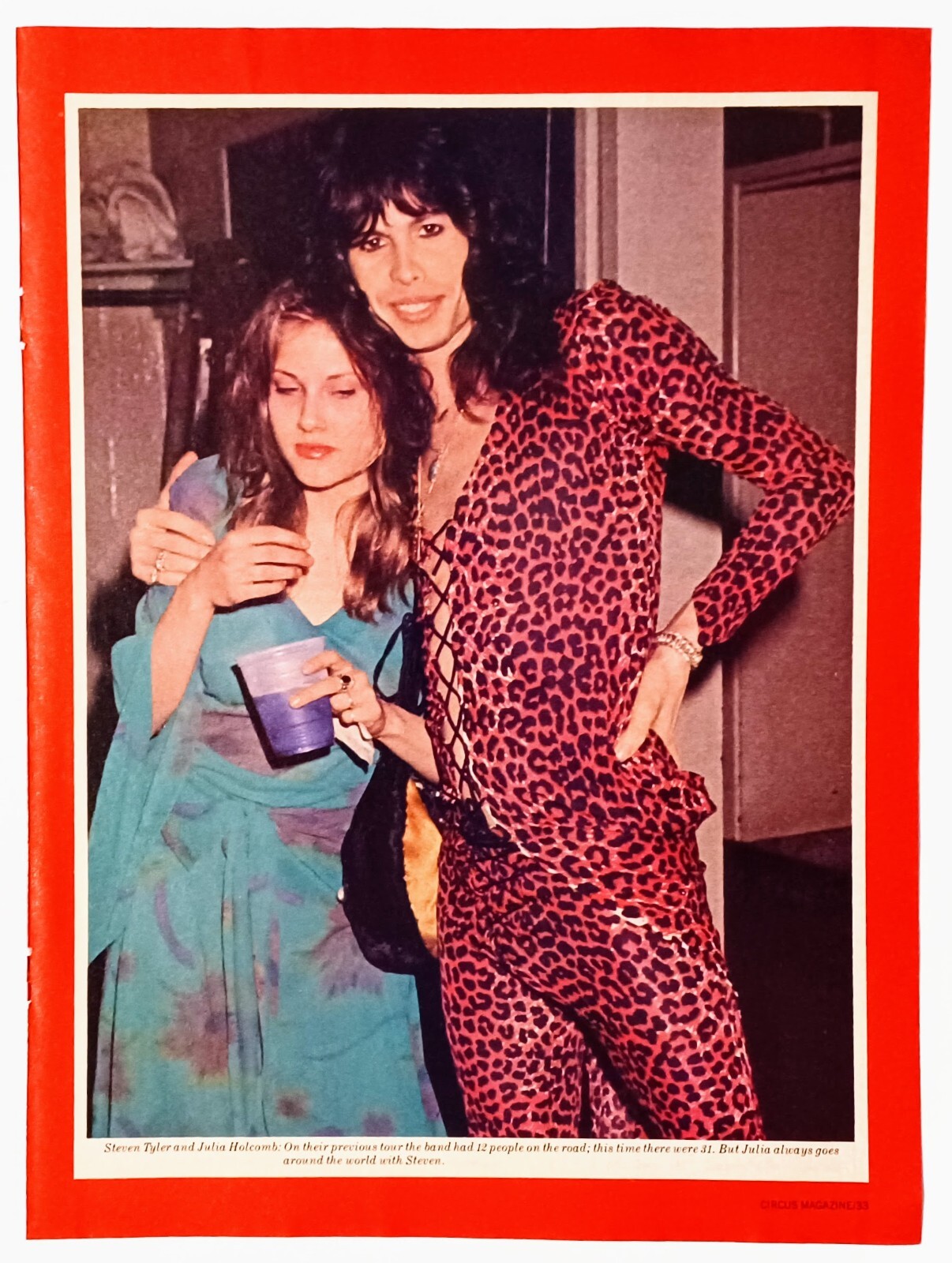 AEROSMITH~STEVEN TYLER~ORIG 1976 POSTER~FULL PAGE PRINT MAGAZINE PINUP CLIPPING