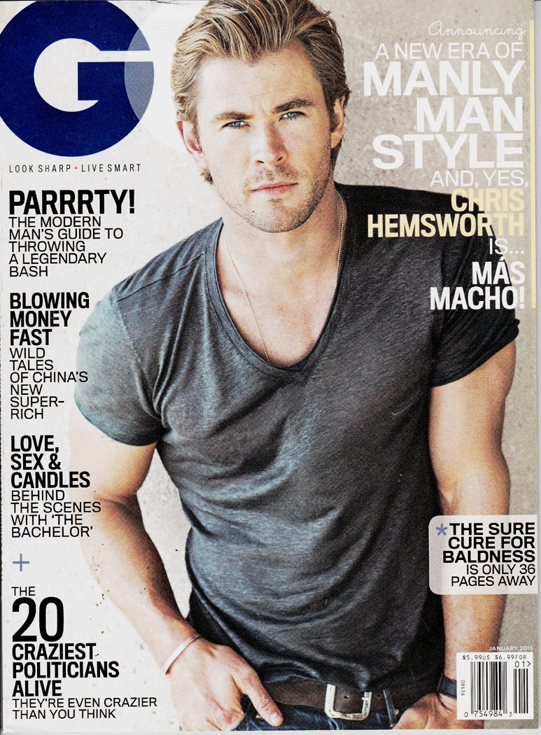 Chris Hemsworth 2015 GQ Mens Magazine Thor Marvel Buzz Aldrin Dark Side of Moon