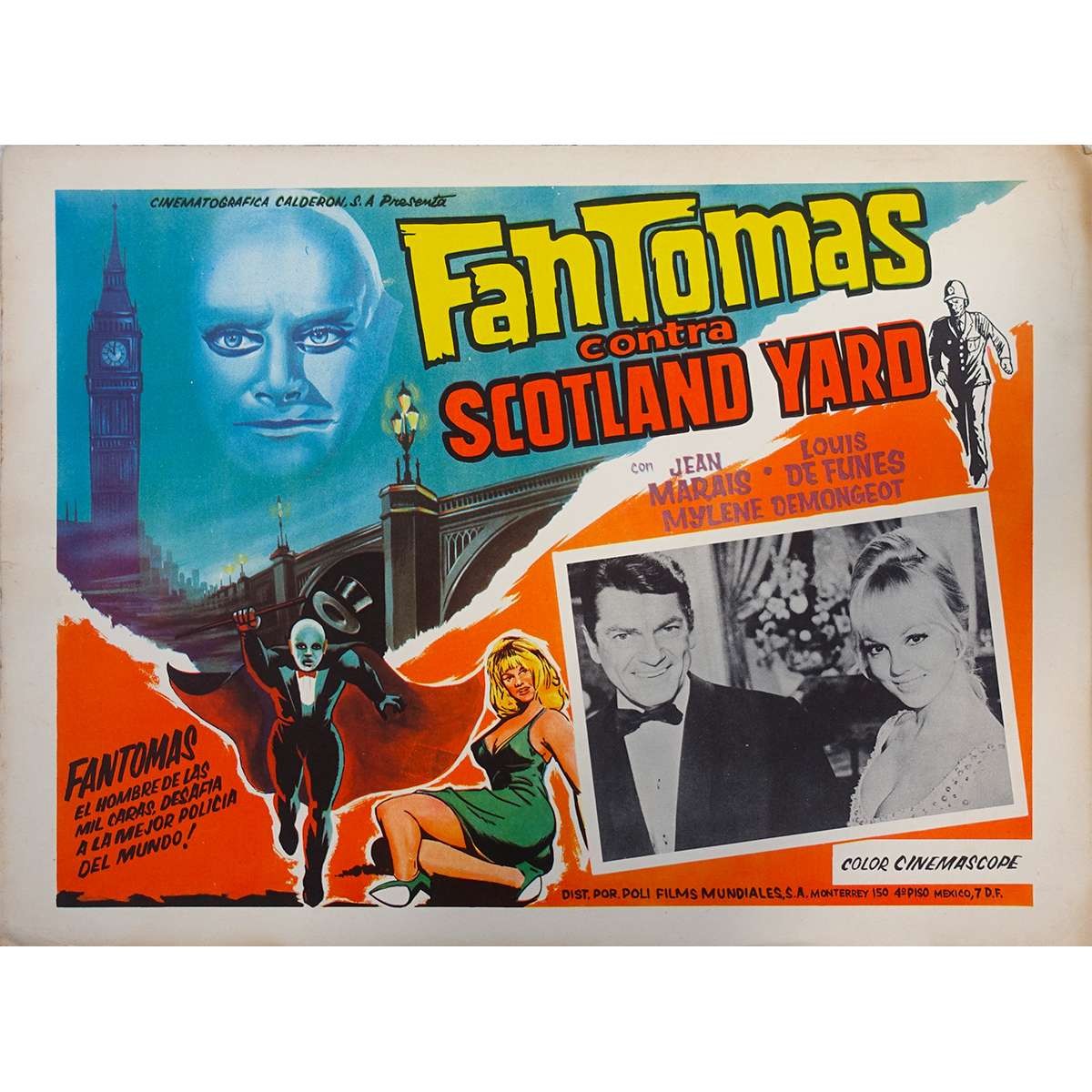 FANTOMAS VS SCOTLAND YARD Original Lobby Card N04 – 11×14 in. – 1967 – Jean Mara